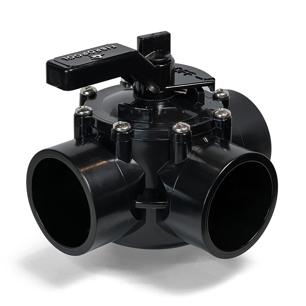 FibroPool Swimming Pool Diverter Valve – 2 Inch 3-Way Posi-Close Slip Valve, Lubeless PTFE Seats, CPVC Construction, Ideal for Pools, Spas, Heaters, Chemical Dispensers, and Salt Generators