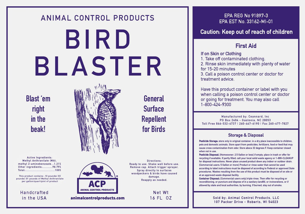 Bird Blaster 16oz Spray Keep Woodpeckers Away House Siding Stop Woodpeckers on House + Other Birds Flickers Blue Jays to Prevent Home Building Patio Deck Damage | Anti-Woodpecker Deterrent Repellent