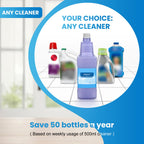 Bisenkud Refillable Bottle for Swiffer® Wet Jet™ Mop - 1250ml /42.3 FL OZ - Leak-Proof HDPE Solution Bottle, Empty，Not for Power mop