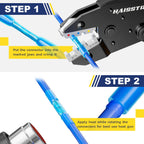 haisstronica 200PCS Heat Shrink Butt Connectors, 16-14 AWG Blue