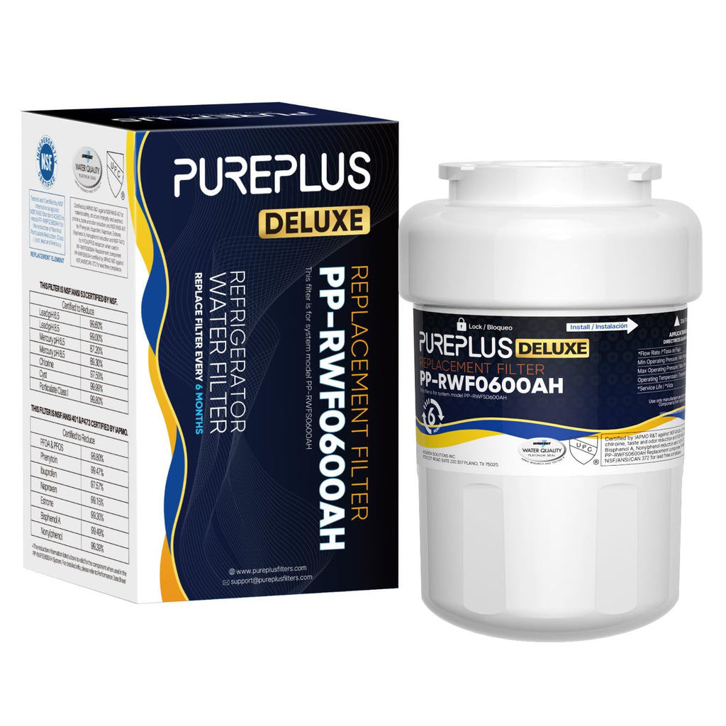 PUREPLUS NSF/ANSI 401, 53, 42 & NSF P473 Certified Replacement for HDX FMG-1, PL-100, WFC1201, PC75009, RWF1060, RWF0600A, 469991 Refrigerator Cartridge,1Pack