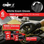 London Labs Heavy Duty 6 Mil Black Nitrile Gloves - Disposable, Latex & Powder Free | Mechanic, Food Prep & Tattoo | Rubber Gloves for Cooking, Cleaning & Household |Bulk Case of (1000)