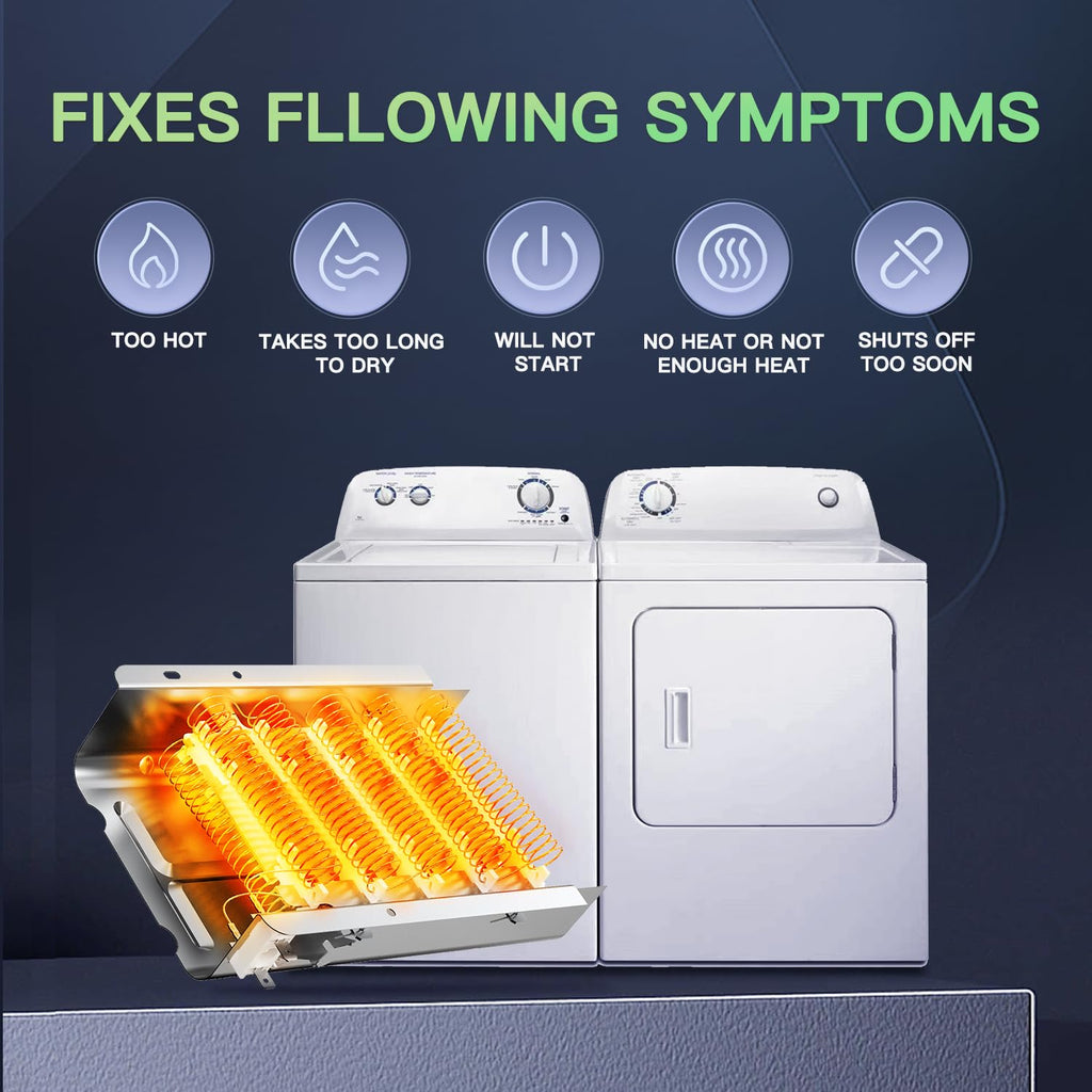 2026 UPGRADE 279838 Dryer Heating Element for Whirlpool Kenmore Roper Maytag Amana Admiral Dryer Heating Element Part Thermostat Thermal Fuse medx655dw1 500 600 70 80 Series Model 110 Dryer Part