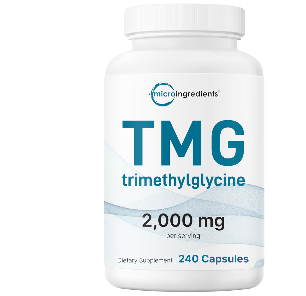 Micro Ingredients TMG 2000mg, 240 Capsules | Double Strength Betaine Anhydrous Trimethylglycine* | Non-GMO, Gluten Free