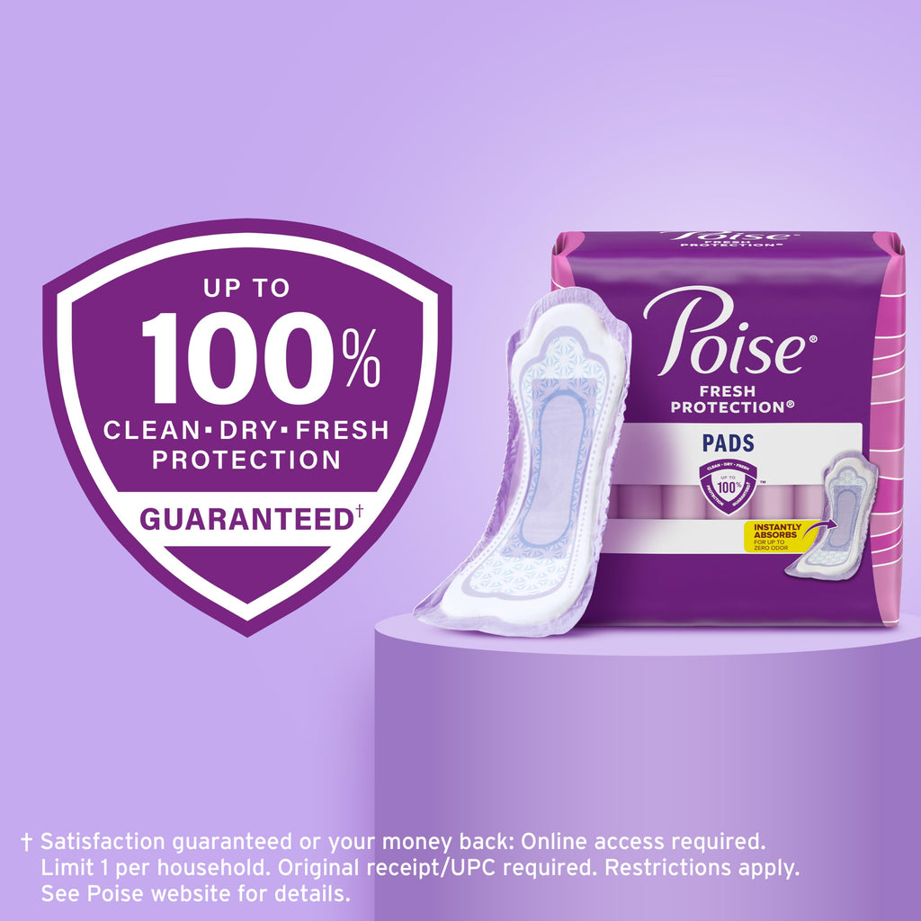 Poise Incontinence & Postpartum Pads for Bladder Leaks, 6 Drop Ultimate Absorbency, Regular Length, 112 Count, Packaging May Vary