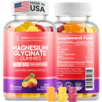 Magnesium Glycinate Gummies 600mg, Non-GMO, Gluten-Free, Magnesium Gummies for Adults & Kids, Sleep, Relaxation & Focus, 3 in 1 Flavor, 60 Count