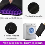 NC Gel Seat Cushion, Breathable Honeycomb Design Seat Cushion ，Body Pressure Distribution Portable Seat Cushion，Gel Seat Cushion for Back Pain Suitable for Home Office Chair Car (Purple+Black)