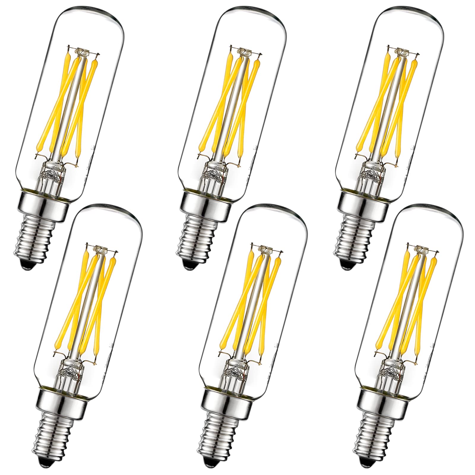 LiteHistory T6 T25 E12 Candelabra Bulb 60 watt,Dimmable,Neutral White 4000K