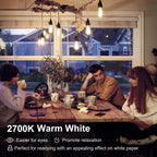 TJOY 36 Pack Edison LED Light Bulbs, E26 Base, 8W 2700K, Dimmable