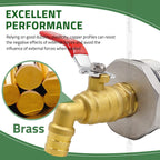 Horiznext 55 Gallon Drum Faucet with epdm Gasket, 50 gal Oil Water rain Barrel Valve Bucket Spigot, NPT3/4 Thread 5/8 inch Barb Brass Valve & 2" Stainless Steel Adapter kit