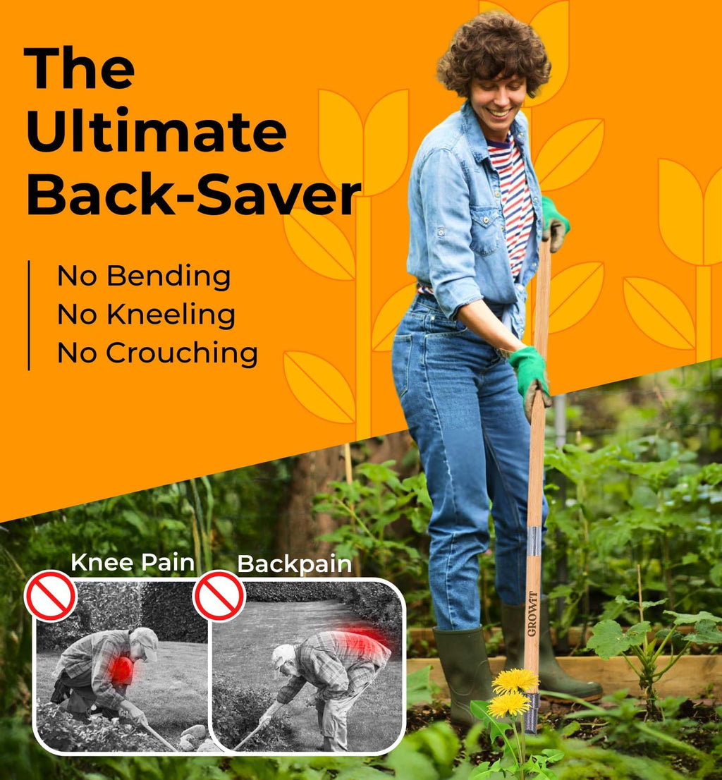 Craft911 Stand Up Weed Puller Tool with Long Handle - Dandelion Weeding Tool, No More Bending