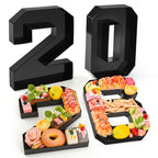 Datyiiha 2026 Set Cardboard Number for Charcuterie 10.2'' Black Fillable Tray Charcuterie Paper Box for Graduation Anniversary Birthday New Year Party Decorations Chocolate Cookies Goodie Cupcake Box