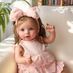 BABESIDE Lifelike Reborn Baby Dolls Dara - 20 Inch Realistic-Newborn Baby Doll Brown Hair Girl Handmade Real Life Toddler Dolls with Clothes and Toy Accessories Gift for Kids Age 3+