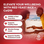 Red Yeast Rice with CoQ10 Supplement - Advanced Healthy Heart & Healthy Cholesterol Levels Formula for Men & Women - Extra Strength Capsule with Red Yeast Rice 1200 mg Capsules with CoQ10-240 Count