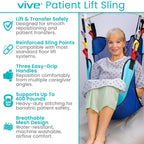 Vive Patient Lift Sling - Full Body Mesh Transfer Sling for Showering & Home Use - Hoyer Lift Pad for Elderly, Disabled, Bariatric - Patient Transfer Assist Device Blanket for Bed Positioning, Lifting