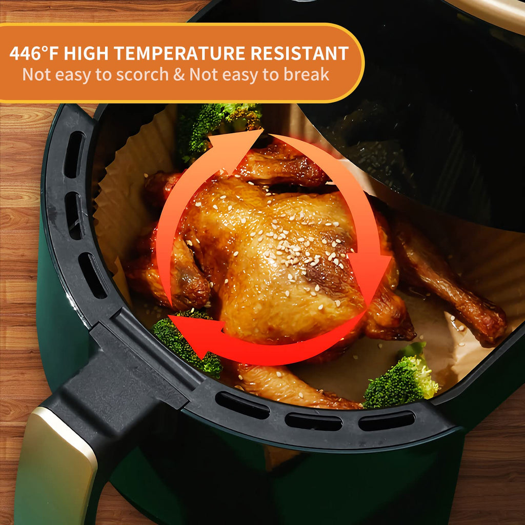 Air Fryer Disposable Paper Liner, 100PCS 7.9 Inch Air Fryer Liners Round, Parchment Paper Non-stick Oil-proof Water-proof