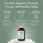 PRISTINE'S Creatine Monohydrate Capsules for Women & Men - NSF Certified 75 Day Supply 3G Muscle Growth Support Supplement - Cognitive & Athletic Performance Support - Enhanced Recovery