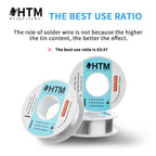 HengTianMei 63/37 Rosin Core Tin Lead Solder Wire For Electrical Soldering(0.3mm/50g)