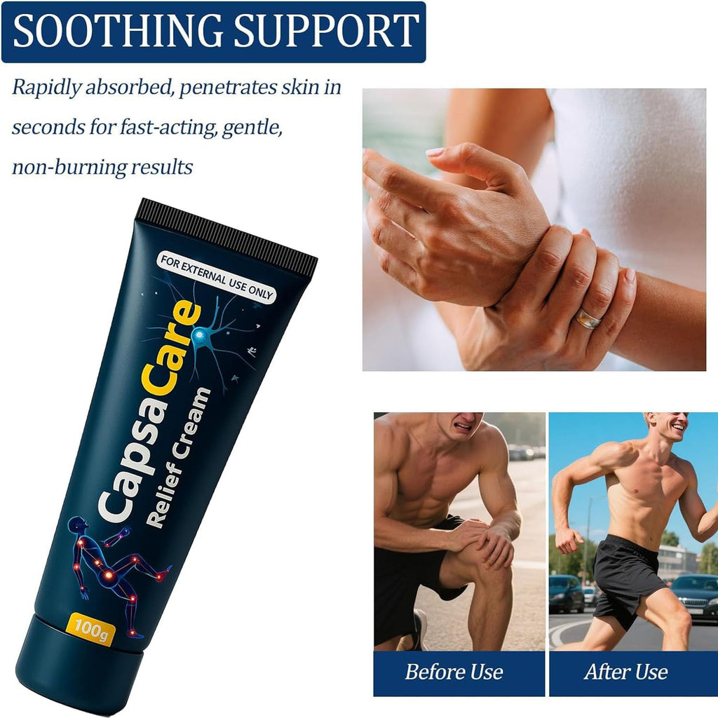 QUZOYU Capsacare Neuropathy Relief Cream, Contains Capsaicin, Arnica, Menthol, Msm, and Glucosamine, Suitable for Feet, Hands, Legs, Muscles, Joints, and Waist, Fast Absorption, Mild & All Natural