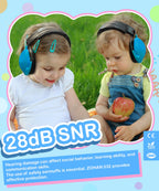 ZOHAN Kids Noise Cancelling Headphones - 25dB NRR Kids Ear Protection 2 Pack, Hearing Protection Safety Ear Muffs for School Monster Truck Fireworks Travel Studying Concerts Autism, Blue and Pink