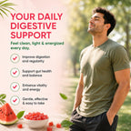 Clean Prebiotic Fiber Gummies for Men, Watermelon Flavor, Sugar-Free Pre+Probiotic Fiber Gummies, Supports Complete Clean, Digestive & Gut Health, Gluten Free, Gelatin Free, 60 Count