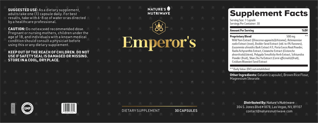 Emperor's Vigor Tonic – Herbal Formula – 60 Capsules, 6 Month Supply