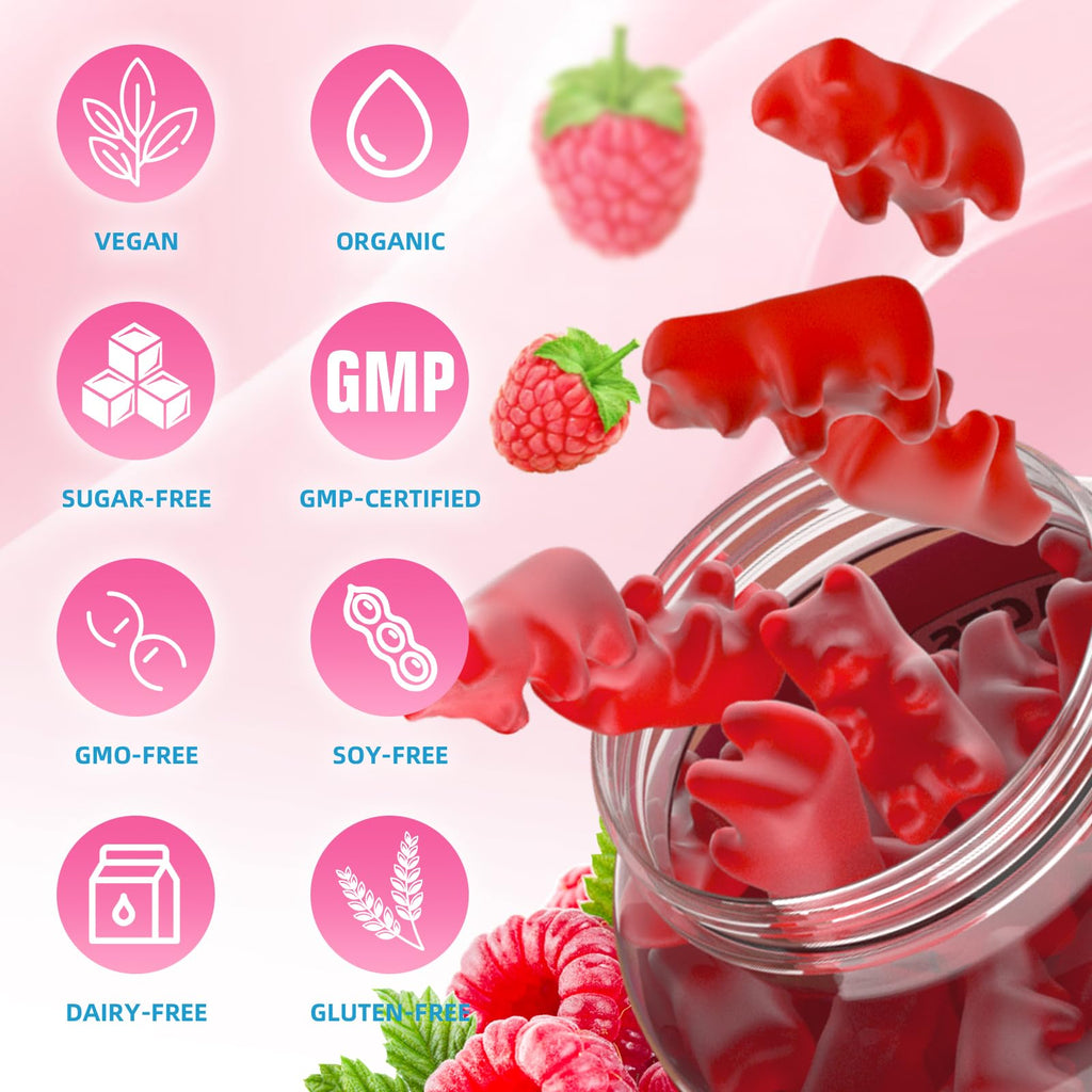 2 Pack Calcium Citrate Gummies, Sugar Free Calcium Citrate 1000mg for Muscle Healthy, Absorption Calcium Supplements for Adults & Kids, Raspberry, 120 Count