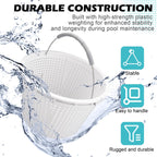 8" Pool Skimmer Basket for Inground Pool Compatible with Pentair U-3 Skimmer Basket 08650-0007 and Hayward SP1070 SPX1070E Pool Basket ，Stainless Steel Handle，Rubber Grip & Built in weighting，White