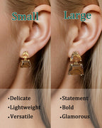 Elaximn Large Hypoallergenic Brown Crystal Dangle Earrings for Women