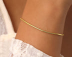Charm Bracelet, 14K Gold Bracelets for Women，6.5",7",7.5",8",9" Dainty Snake Chain Bracelet Non Tarnish Jewelry Gifts for Her