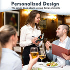 YeeCASE Server Book with Zipper Pocket, High Volume, Expandable Server Book, Money Pocket and Fold, Restaurant Waitstaff Organizer Fit Server Apron with High Volume Pocket (Leopard-Black)