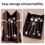 MAANGE 20 Pcs Makeup Brushes with Gift Box, Double-End Multi-functional Makeup Brushes for Blending Liquid Powder Concealer Cream Blush Buffe,CoffeeBrown