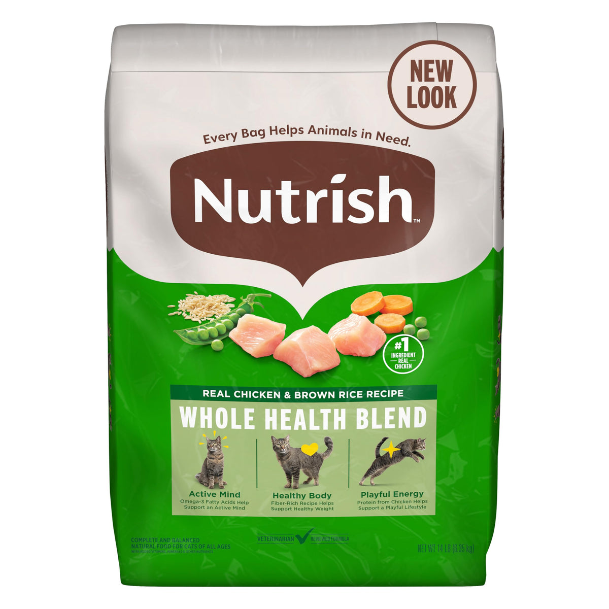 Nutrish Dry Cat Food, Chicken & Brown Rice Recipe, 14 lb. Bag (Rachael Ray)