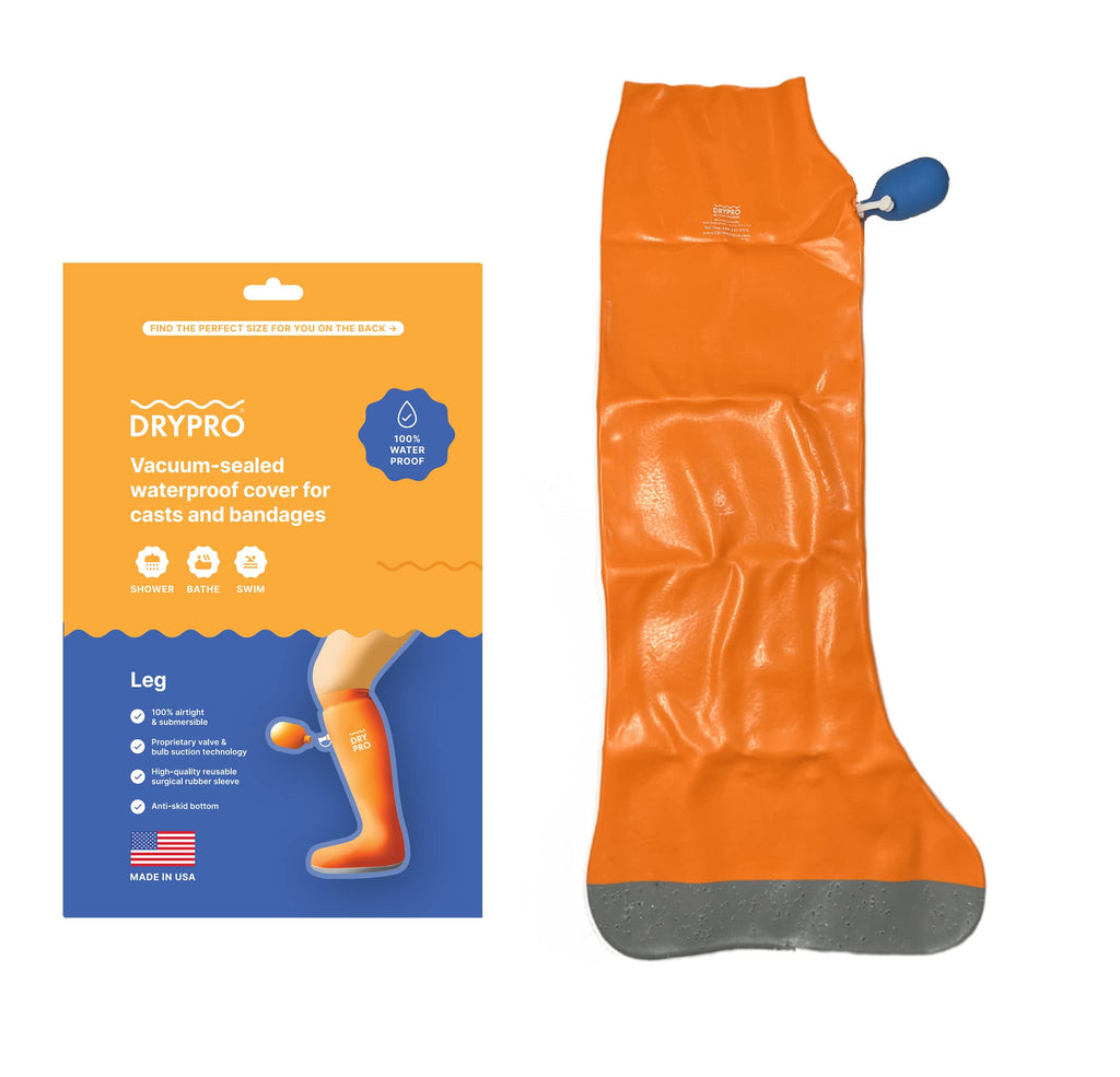 DryCorp Waterproof Vacuum Sealed Full Leg Cast Cover, Medium, Blue (FL-16)