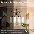 TJOY 6 Pack A19 Vintage LED Edison Bulbs, Dimmable Light Bulb 50W Equivalent, High Brightness 2700K Warm White, 5W E26 Standard Base, 470Lumens, CRI80+, Clear Glass Filament Bulb for Home, Farmhouse