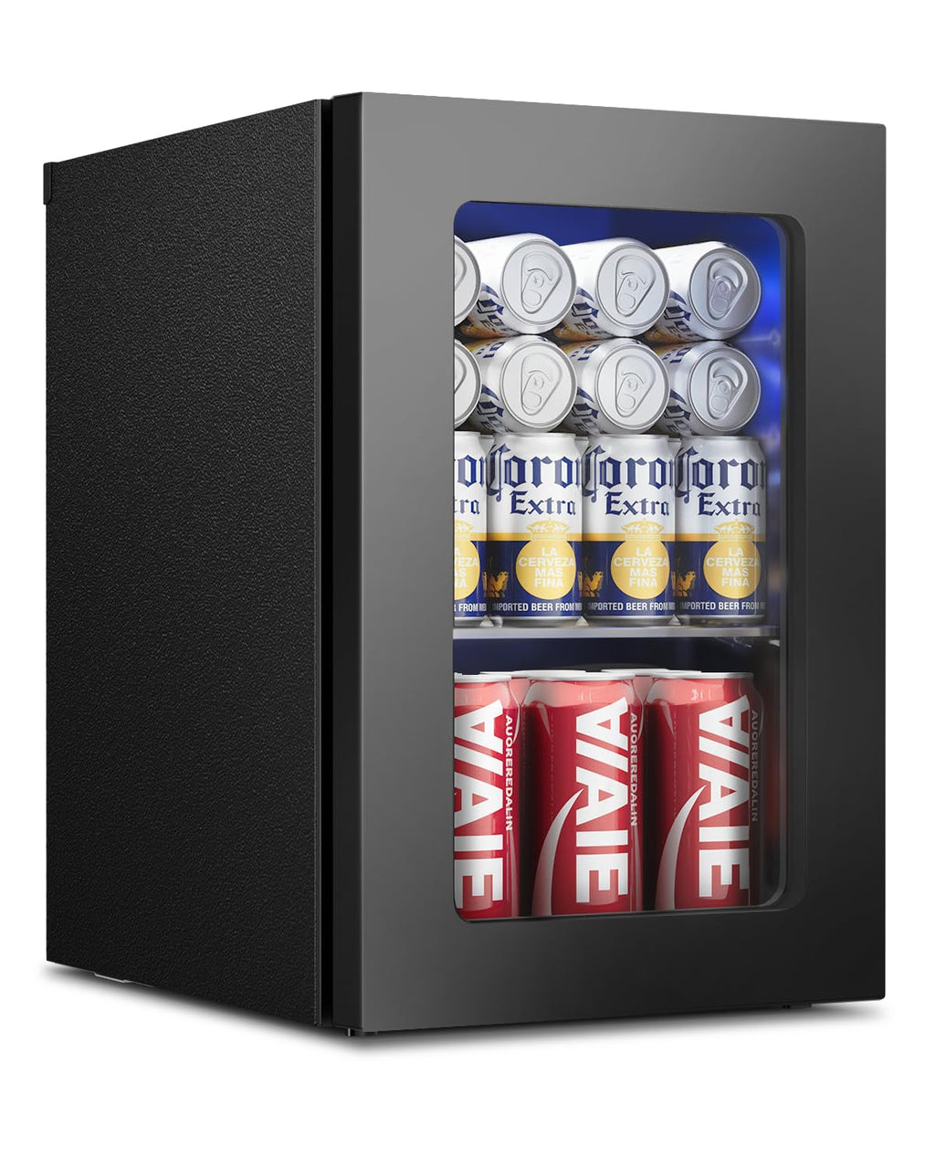 Feelfunn 24 Can Beverage Refrigerator, Mini Fridge, Black