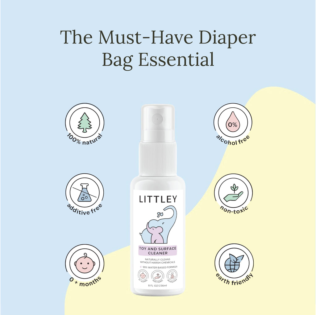 Littley Toy & Surface Cleaner | 16 oz | Alcohol-Free HOCl Spray for Baby Toys & High-Touch Surfaces | Fragrance-Free Formula | Gentle Cleaning for Everyday Messes