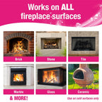 Quick'n Brite Fireplace Brick and Stone Cleaner 32oz with Scrub Brush - Natural Stone, Tile, and Marble Cleaner - Indoor Fireplace and Wood Stove Cleaning Kit - Pellet Stove Creosote Remover