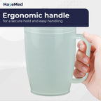 HaseMed Adult Sippy Cup with Easy-Grip Handle & Spout Lid, 8.5 oz – Lightweight & Spill-Resistant Mug for Seniors & Adults, Use for Hot & Cold Beverages, Travel & Home - 1 Pack