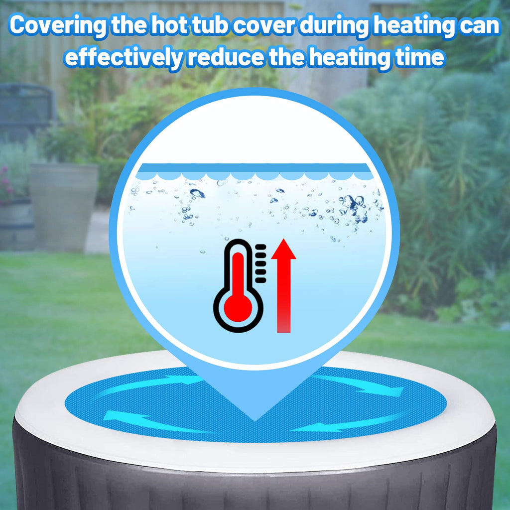 MADHOLLY Spa Hot Tub Cover for Heat Retention - 7FT Dia Round 16-Mil Heavy-Duty Bubble Solar Blanket for Preventing Water Evaporation, Easy to Cut and Clean