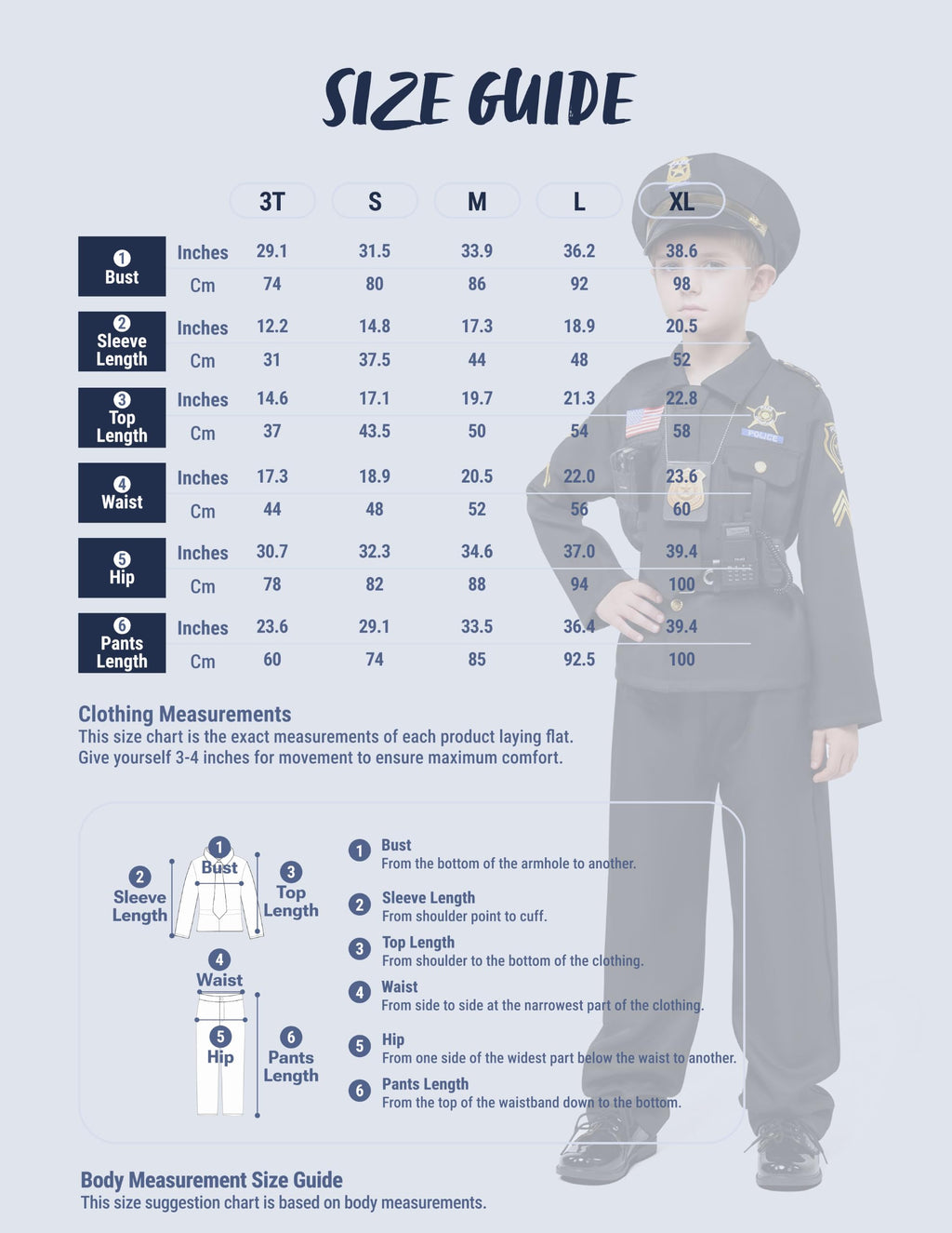 Spooktacular Creations 14PCS Halloween Police Costume for Kids, Black Police Officer Costume for Boys, Toddler Cosplay RolePlay Themed Party (Small, 5-7 yrs)