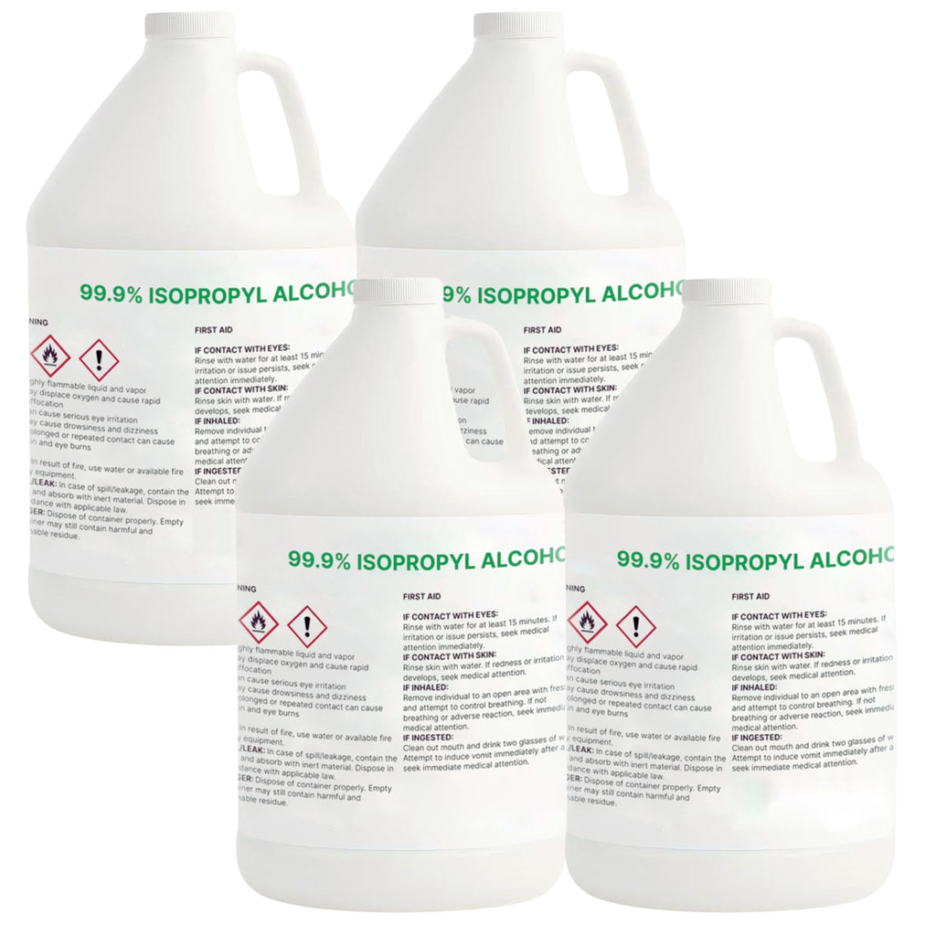 99.9% Pure Isopropyl Alcohol, 99.9 Percent IPA 4 Gallons, USP Grade, Made in The USA (4 * 1 Gallon, 512 fl oz)