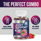Joint Support Gummies - Extra Strength Glucosamine Gummy Supplement with Vitamin E - Natural Cartilage Joint Health & Flexibility Support, Best Support Glucosamine Chew for Men & Women - 120 Gummies