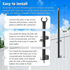 NUERPO 10 Pack String Light Poles,5Ft Metal Poles for Outdoor String Lights,Outdoor Light Poles with Post,Poles/Stand for Outside,Patio,Deck,Backyard,Garden Wedding,Party