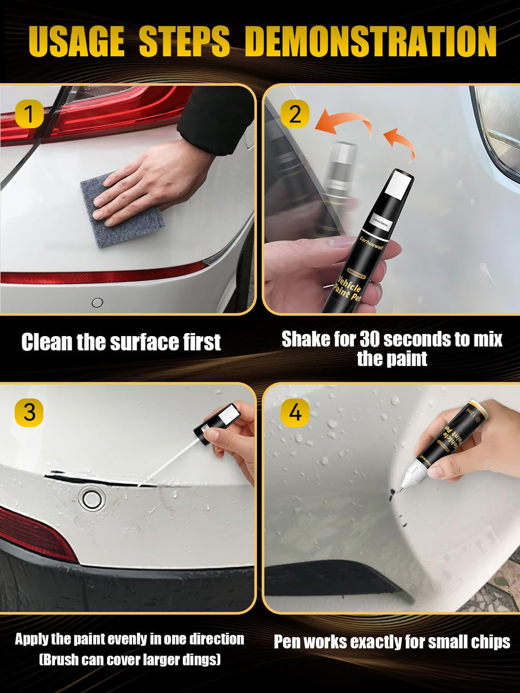 (1J7) Atomic Silver Touch Up Paint Compatible with Lexus, Exact Match Car Paint Pen Automotive Scratch Repair Remover Kit Quick & Easy Solution for Vehicle Chips and Nicks