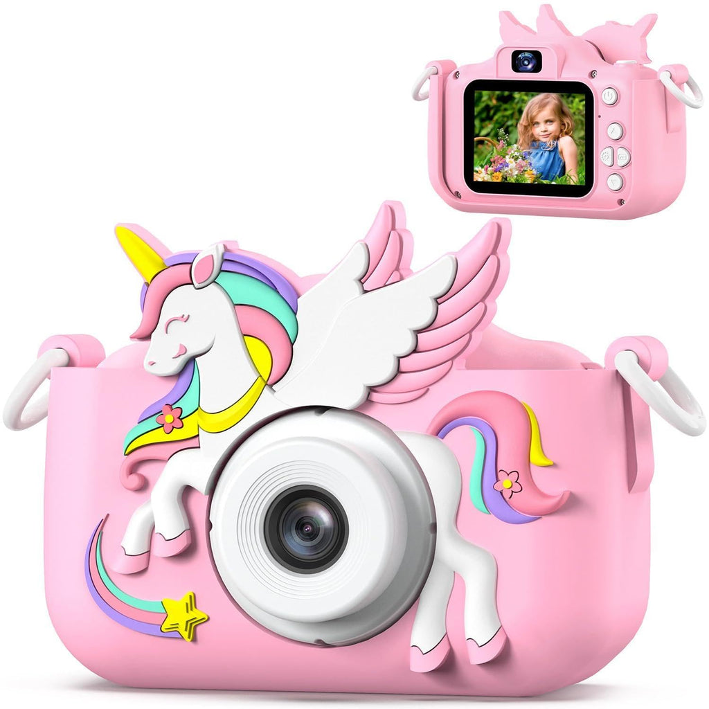 Upgrade Kids Camera for Boys Girls, Toddler Digital Selfie Camera with Cute Protective Cover and SD Card, Christmas Birthday Gifts Toys for 3 4 5 6 7 8 9 10 11 12 Years Old Little Girls and Boys