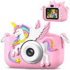 Upgrade Kids Camera for Boys Girls, Toddler Digital Selfie Camera with Cute Protective Cover and SD Card, Christmas Birthday Gifts Toys for 3 4 5 6 7 8 9 10 11 12 Years Old Little Girls and Boys
