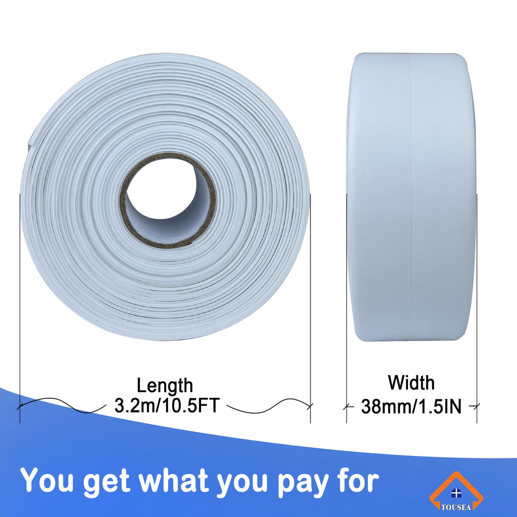 TOUSEA White 1.5" x10.5ft Caulk Tape for Tub, Toilet, Sink, Peel and Stick