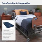 Drive Medical 15076 Decompressing Foam Mattress, Pressure-Relief Support for Homecare & Hospital Beds, High-Density Foam with Removable Cover, 275 Weight Capacity, 80"L x 36"W x 8"H, Blue
