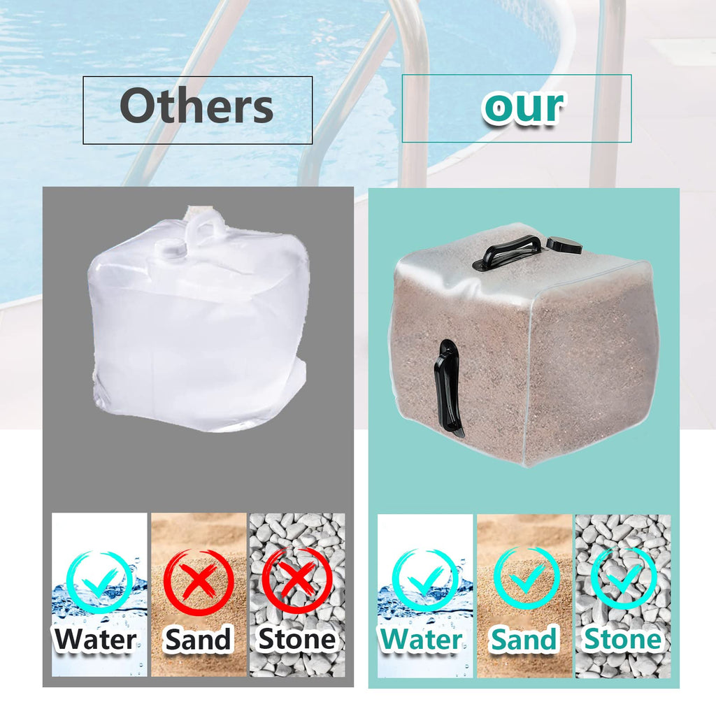 2 Pack Heavy Duty Pool Weight Plastic Sand Bags,Universal Pool Steps Weights for Above Ground Pools,Fillable Ladder Weight Anchor Bag Container for Swimming Entry Systems